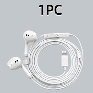 TEMU 아이폰 호환 유선 이어버드/내장 마이크 및 볼륨 조절 기능의 노이즈 캔슬링 이어폰, 플러그 앤 플레이. 아이폰 14/13/12/11/XR/XS/X/8/7/SE/Pro/Pro Max 호환