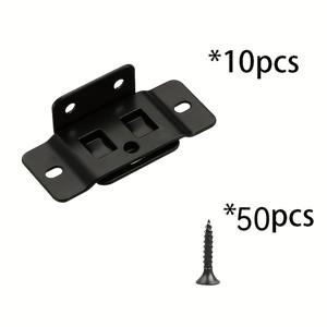 TEMU 60개입 고강도 L자형 금속 브래킷 | 90도 각도 조인트, 쉬운 설치를 위한 블랙 나사/홀 위치, 가구, 선반, 패널용 내구성 강철 커넥터