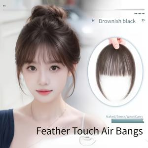 TEMU 우아한 여성용 헤어 클립인 헤어 익스텐션, 다양한 스타일, 착용이 간편하고 자연스러운 뱅 가발, 자연스럽고 리얼한 느낌, 관리가 쉬움, 모든 피부톤에 적합, 원하는 룩을 손쉽게 완성, 데일리 사용에 이상적 - 발렌타인데이 - 카니발 코스튬