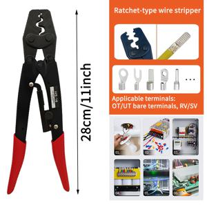 TEMU 산업용 와이어 압착 플라이어, 터미널 압착 도구, 전기 기술자용 도구, 구리 튜브용 알루미늄 슬리브 1개 포함, 래칫 퀵 압착 플라이어, 튜브 터미널 및 전기 작업에 적합, 산업용 래칫 압착 플라이어, 가정용 설치 전문 도구