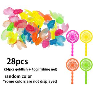 TEMU 14/28개 PVC 시뮬레이션 물고기와 컬러풀 낚시망 반투명 소프트 고무 해양 동물 모형 수조 장식 데스크 실내 장식품 XJM