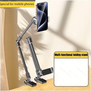 TEMU 침대용 조절식 휴대폰 거치대, 원클릭 접이식, 메탈 프레임 및 클램프 베이스, 스마트폰/태블릿 호환, 핸즈프리 TV/영화 감상 지원, 싱글/더블 침대 적합|접이식침대|간이침대