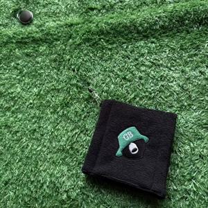 TEMU 2026년 신상 곰돌이와 글자 디자인 자수 골프 타월 | 폴리에스터 니트 원단, 휴대용 골프 액세서리 (골프 코스용), KUNLIN GOLF 크리스마스 선물