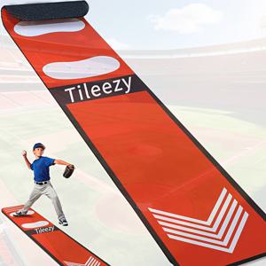 TEMU 미끄럼 방지 실리콘 뒷면이 있는 휴대용 54'' X 12'' 소프트볼 피칭 매트. 어린이와 성인을 위한 실내 및 실외 훈련에 적합하며 피칭 기술 향상을 도와줍니다.