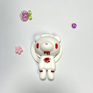 TEMU 귀여운 곰돌이 폰 그립 (Apple 기기용) | 재미있는 디자인의 3D 실리콘 홀더, 미끄럼 방지 스탠드 & 홀더 (iPhone용), 블랙/화이트/핑크 스타일리시 액세서리, Apple 폰에 재미 & 기능성 추가, 한 손 사용에 적합|그립톡