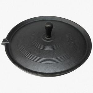 TEMU 가정용 및 캠핑용 대형 무쇠 주물 솥뚜껑 고기 불판, 빅사이즈 철판 그리들, 업소용 냉삼불판 구이판