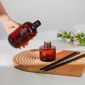 TEMU 스미어티 실속형 500ML 대용량 실내디퓨저+유리병 2개+ 섬유스틱 10p 실내방향제 집들이선물 호텔 목재