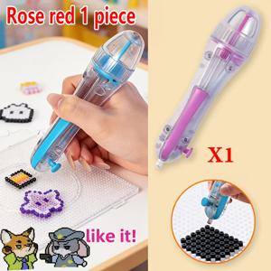 TEMU 비즈 펜, 2.6mm 3D 픽셀 퍼즐 비즈 자동 비즈 펜 | 인체공학적 그립 디자인, 사용하기 쉬움, 실용적인 도구, 투명한 시각적인 업그레이드, 초보자에게 빠르게 만들기에 적합, 전원 공급 장치 불필요