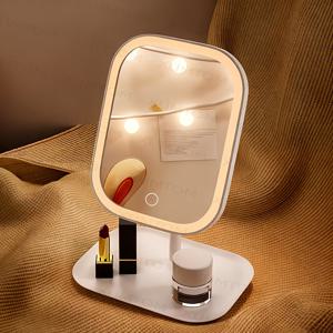 TEMU LED 메이크업 미러, 3가지 조명 모드, 스마트 디밍 터치 스크린, 휴대용 스탠드 및 접이식 분리형 컴팩트 미러. 여행용 조명 미러, USB 충전식. 가정/침실/여행용으로 적합. 메이크업 애호가를 위한 최고의 선택, 휴일 선물로 완벽. 침실 미러, 모던 화장대, 스트림라인 디자인, 가벼운 미러, 메이크업 아티스트와 뷰티 애호가를 위한 이상적