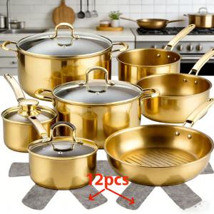 TEMU 냄비 바닥 보호대 12개 - 논스틱, 스크래치 방지, 냄비, 팬, 유리제품에 적합, 내열성, 내구성 있는 주방 액세서리