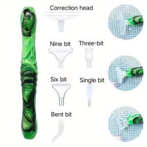 TEMU 5D 다이아몬드 페인팅 펜 수지 포인트 다이아몬드 펜 수제 도구 포인트 다이아몬드 헤드 멀티 펜 팁 액세서리 세트 네일 도구