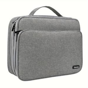 TEMU 3-Layer 대용량 케이블 정리 가방 - 휴대용 전자기기 및 사무용품 보관 케이스, 케이블, 충전기, 액세서리용 다중 구획으로 구성된 여행용 전자기기 정리 가방 | 구획화된 케이스 | 내구성 있는 폴리에스터 가방, 기술 액세서리 정리 가방