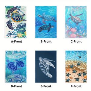 TEMU 6개 세트 18 * 26인치 선물용 주방 타월 - 귀여운 거북이 프린트, 패셔너블한 식기세척기 타월, 컬러, 가족 선물에 완벽한 멀티컬러 초소프트