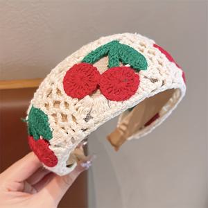 TEMU 1개 여성용 프렌치 컨트리 헤어밴드 - 벚꽃 & 과일 프린트 - 빈티지 플로럴 헤어, 땋은 머리, 포니테일, 웨딩, 파티용 - 달콤한 데일리 헤어, 모든 룩에 어울리는