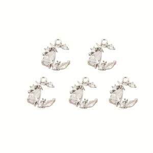 TEMU 2/3/5개 구리 달 펜던트 합성 큐빅 지르코니아 DIY 귀걸이 목걸이 세트