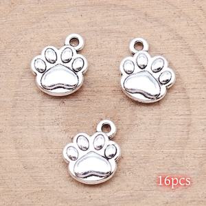 TEMU 스타일 귀여운 강아지 발바닥 펜던트 여성 패션 액세서리 16개 세트, 빈티지 핸드메이드 키체인 귀걸이 팔찌 목걸이 DIY 장식품 크리에이티브 공예 선물