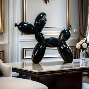 TEMU 1개 창의적인 물전사 풍선 개 조각상 - 레진 광택 블랙 골드 장식, 전기 불필요. 홈 오피스 침실 거실 독특한 선택, 생일 기념일 집들이 선물 크리스마스 할로윈 가을 데코 수집용 피규어