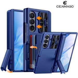 TEMU 휴대폰 케이스 - 휴일 또는 생일 선물: 삼성 Z Fold 7 휴대폰용 다기능 카드 홀더, 힌지 보호, 통합 9H HD 보호 필름이 특징인 보호 케이스|케이스