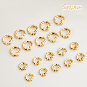 TEMU 20개 골드 도금 구리 하프 오픈 점프 링, 다양한 사이즈 클로즈드 점프 링, 랍스터 클로 클라스프, DIY 주얼리 펜던트, 목걸이 링크 클라스프용