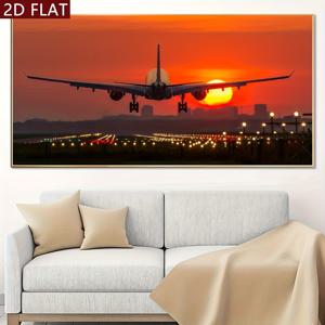 TEMU 2D 플랫, 2D 플랫 일체 벽걸이 액자. 선셋 아래의 비행기 그림으로 집 꾸미기에 완벽합니다. 이 캔버스 포스터는 친구와 가족을 위한 훌륭한 선물이며, 거실, 침실, 사무실, 주방에 적합합니다.