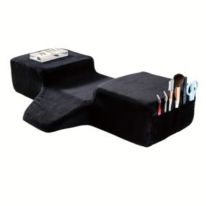 TEMU 인체공학적 속눈썹 연장 목베개 - 경추 지지 기능, 여행용 압축 디자인, 탈부착 가능한 세탁 벨벳 베개커버 (혼합 색상), 내구성 있는 숨은 지퍼, 컴팩트한 디자인, 메이크업 아티스트를 위한 미용 액세서리