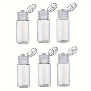 TEMU 로션, 메이크업 샘플, 샴푸 여행 필수품에 적합한 플립 탑 여행용 비알약병 15ml/0.5oz 6개 세트