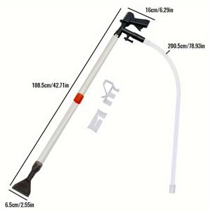 TEMU 1개 수족관 모래 청소기, 빠른 물 교체기, 공기압 버튼 장착, 시폰 및 물 소프트 호스 컨트롤러가 있는 어항 모래 청소 키트, 소형 수족관용 공압 모래 세척기, 반자동 물 교체 파이프