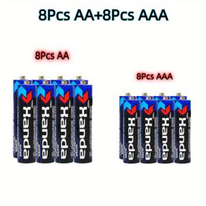 TEMU 8/12/16/20개 AA+AAA 배터리 | 고성능 1.5V 아연-망간 건전지, 장난감, 저울, 양초, 알람 시계를 위한 오래가는 전력|시계|게임
