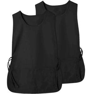 TEMU 블랙 조끼 앞치마 2팩, 말 머리 무소매 커버올, 광고 작업복, 조끼, 뒤집힌 커버올, 폴리에스터 앞치마, 양면 스트랩, 미용 벨트, 포켓, 작업복, 작업복