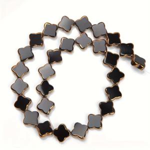 TEMU 28개/세트 10mm 클로버 인조 비즈 엣지 유리 비즈 루즈 비즈 팔찌 스페이서 비즈 DIY 여성 주얼리 목걸이 귀걸이 액세서리 공예 제작용