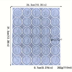TEMU 나비와 하트 디자인의 원형 레터 키링 제작을 위한 실리콘 몰드