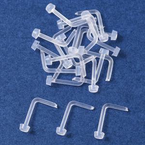 TEMU 20개 세트 시크한 투명 아크릴 코 스터드 & 링 - 여성용 세련된 섹시한 바디 피어싱 주얼리, 일상 착용 및 선물용으로 적합