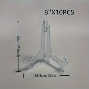 TEMU 10개 투명 플라스틱 이젤 디스플레이 스탠드 - 접시, 태블릿, 사진, 봉투, 메달 및 티 케이크용 다용도 홀더 - 현대적인 홈 데코 액세서리