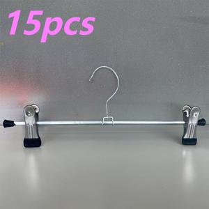 TEMU 15개 조절 가능한 클립이 있는 메탈 바지 걸이 - 청바지, 스커트, 바지용 다기능 옷걸이 수납대