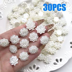 TEMU 30개입 15mm 불규칙 ABS 진주색 연꽃, 휴대폰 뷰티 추가 및 다양한 장식용