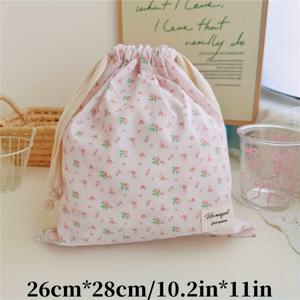 TEMU 1개 신상 귀여운 숲속 풍경 꽃 시리즈 끈백, 선물용 가방, 정리 보관 파우치, 홈 먼지망, 기저귀 가방, 여행 휴대용 수납가방, 액세서리 화장품 파우치, 걸이형 스토리지 백
