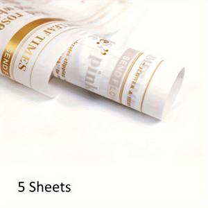 TEMU 5장의 꽃무늬 포장지, 영국 신문 패턴 무광택 종이 노르샤 페이퍼 꽃 포장지, 방수 꽃 종이 포장재, 꽃다발 용품, 수제 DIY 선물 포장지, 발렌타인데이, 결혼식, 기념일, 휴가용 꽃 포장에 완벽함, 가족, 연인 및 친구에게 최고의 선물