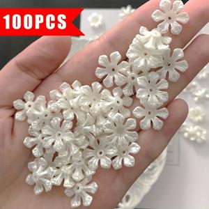 TEMU 100개 진주 아크릴 꽃 비즈, 18mm DIY 쥬얼리 만들기 재료 팔찌, 목걸이, 펜던트