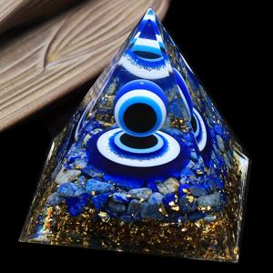 TEMU 라피스 라줄리 악마의 눈 오르곤 - 천연 칩 & 레진 구슬 장식용, 홈 , 악마의 눈