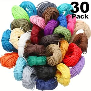 TEMU 30색상 1mm 왁스 코팅 비딩 실 DIY 목걸이 팔찌 만들기용, 각 색상당 10m, 마크라메 팔찌 키트, 1mm 마크라메 코드, 주얼리 제작용 대마코드