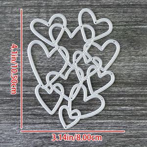 TEMU 하트 메탈 커팅 몰드, DIY 스크랩북, 카드 만들기 및 종이 아트용 - 장식용 엠보싱 도구