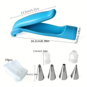 TEMU 17피스 케이크 장식 키트, 다양한 모양의 니브 및 노즐이 포함된 페이스트리 백 DIY 아이싱 파이핑 도구 세트, 베이킹 용품, 아이싱 파이핑 백 크래프트 데코 펜 세트