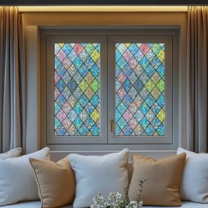 TEMU 얼룩진 유리 필름 사각형 라인 간단한 선글라스 선스커닝 보호 개인 정보 창 보호 필름 홈 장식 접착제 없음 정적 클링 반투명 열차 열차 선스커닝 욕실 문 주방용 1 롤