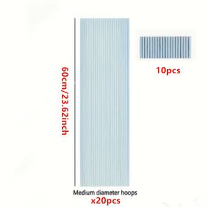 TEMU 20개 유리섬유 막대 + 10개 커넥터 피팅 - 녹 방지 지지대, DIY 식물 터널, 고상 화단 등에 적합 - 식물 재배, 차광, 지면 보호용 막대. 23.62인치, 휘어짐 가능, 햇빛 및 서리에 강함, 온실 등반대, 채소밭, 묘목 지지대에 적합