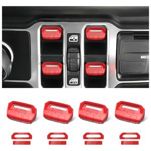 TEMU 2018년부터 2024년까지 for JEEP for Wrangler JL JLU 및 Gladiator JT 모델을 위한 4개의 창 제어 스위치 버튼 커버 세트. 2020년부터 2024년까지 사용할 수 있습니다.