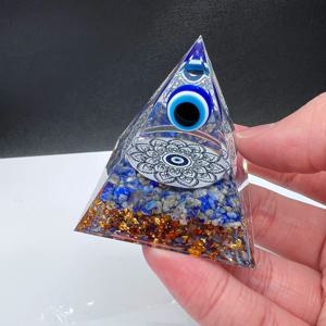 TEMU 1개 천연 라피스 라줄리 칩 사악한 눈 구슬 공 수지 오르곤 선물