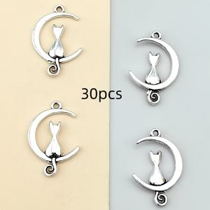 TEMU 30개 달 고양이 참, 주얼리 제작용, 팔찌, 목걸이, 귀걸이, 키체인 공예 용품 포함