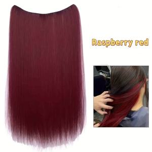 TEMU 18 인치 원피스 컬러 커넥터 롱 클립 인 헤어 익스텐션 클립 인 헤어 익스텐션 컬러 틱 헤어 익스텐션 여성용 소녀용 합성 헤어피스