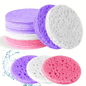 TEMU 30개입 천연 압축 페이셜 스펀지, 메이크업 제거 및 데일리 클렌징 및 각질 제거에 완벽