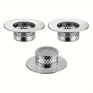 TEMU 욕실 싱크대 필터, 욕조 배수구 덮개, 변기 싱크대 배수구 필터, 실용적인 RV 싱크대 헤어 캐쳐 (세탁실용), 스테인리스 배수구 필터. 설치 구멍 사이즈는 1.25인치에서 1.6인치 범위입니다.